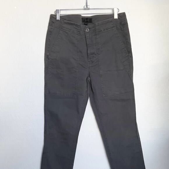 J.Crew Twill Garment Dye Chino Straight High Rise Pants Womens 4 Gray Cotton - Picture 2 of 8